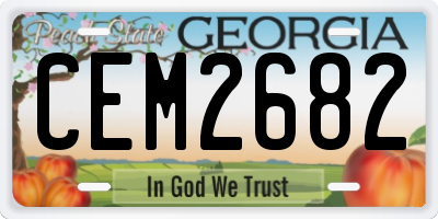 GA license plate CEM2682