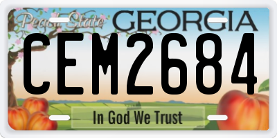 GA license plate CEM2684