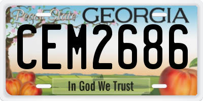 GA license plate CEM2686