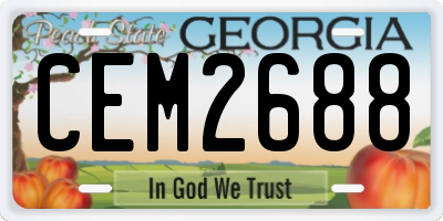 GA license plate CEM2688