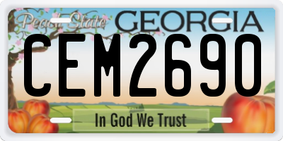 GA license plate CEM2690