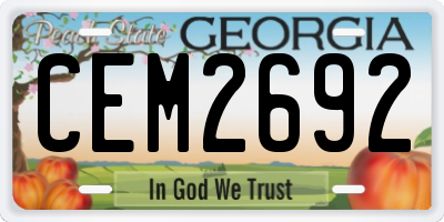 GA license plate CEM2692