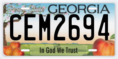 GA license plate CEM2694