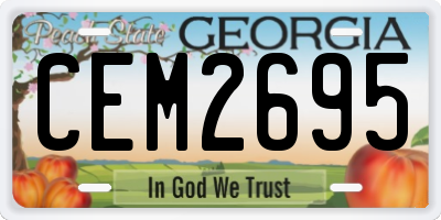 GA license plate CEM2695