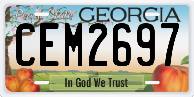 GA license plate CEM2697