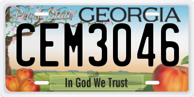GA license plate CEM3046