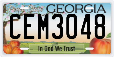 GA license plate CEM3048