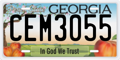 GA license plate CEM3055