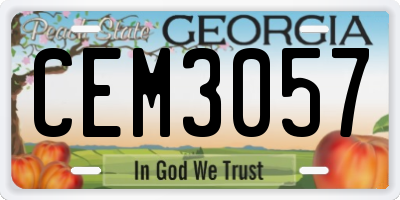 GA license plate CEM3057