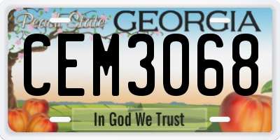 GA license plate CEM3068