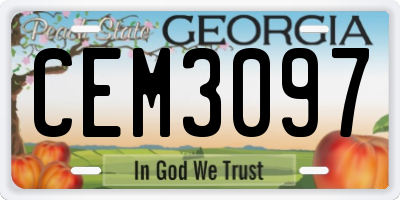 GA license plate CEM3097