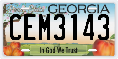 GA license plate CEM3143