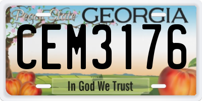 GA license plate CEM3176