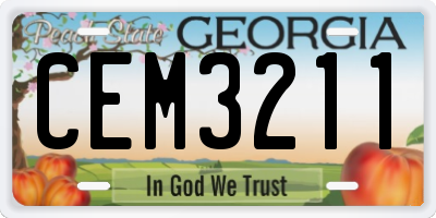 GA license plate CEM3211