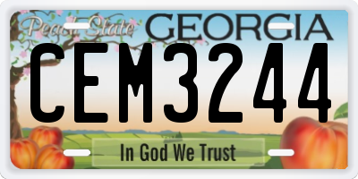 GA license plate CEM3244