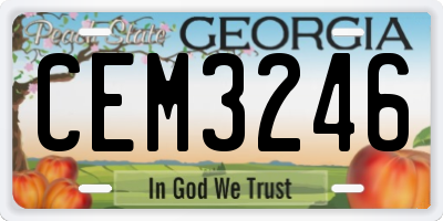 GA license plate CEM3246