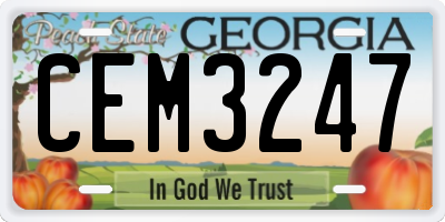 GA license plate CEM3247