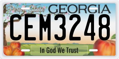 GA license plate CEM3248
