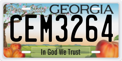GA license plate CEM3264