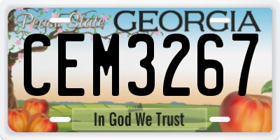 GA license plate CEM3267