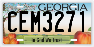 GA license plate CEM3271