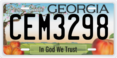 GA license plate CEM3298