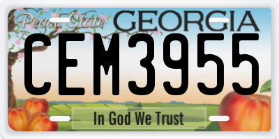 GA license plate CEM3955