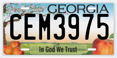 GA license plate CEM3975