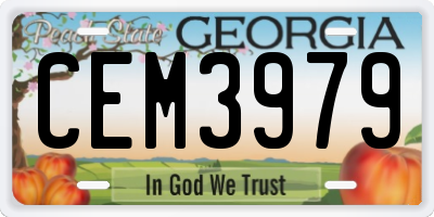GA license plate CEM3979