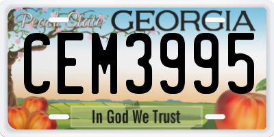 GA license plate CEM3995