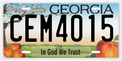 GA license plate CEM4015