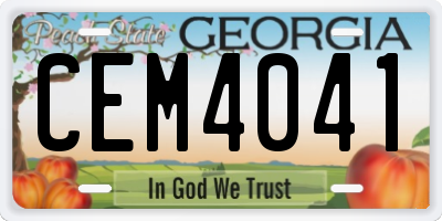 GA license plate CEM4041