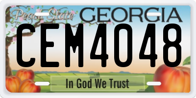 GA license plate CEM4048