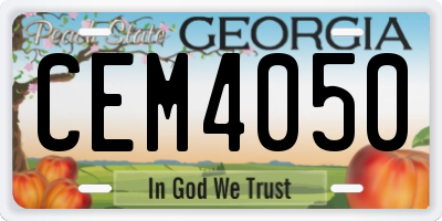 GA license plate CEM4050