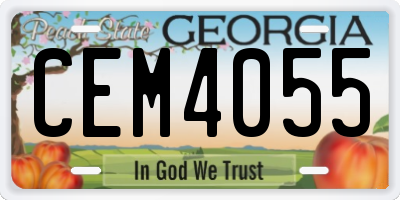 GA license plate CEM4055