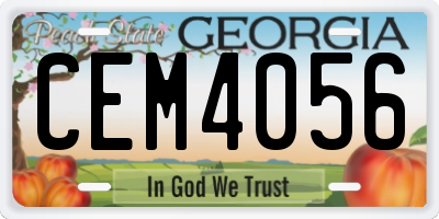 GA license plate CEM4056