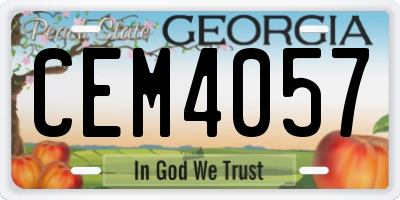 GA license plate CEM4057