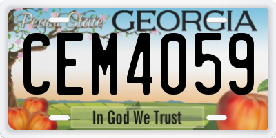 GA license plate CEM4059