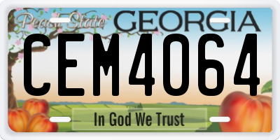 GA license plate CEM4064