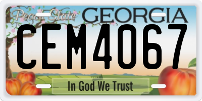 GA license plate CEM4067
