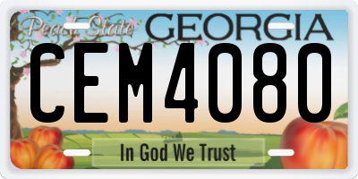 GA license plate CEM4080