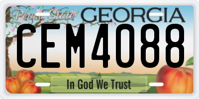 GA license plate CEM4088