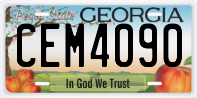 GA license plate CEM4090