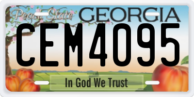 GA license plate CEM4095