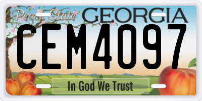GA license plate CEM4097
