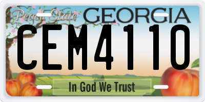 GA license plate CEM4110