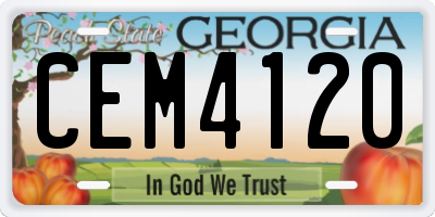 GA license plate CEM4120
