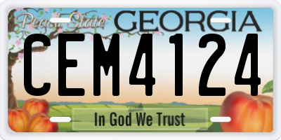 GA license plate CEM4124