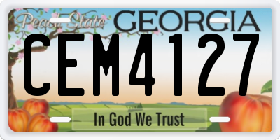 GA license plate CEM4127