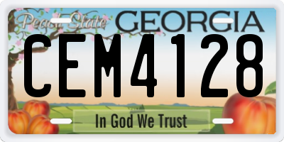 GA license plate CEM4128